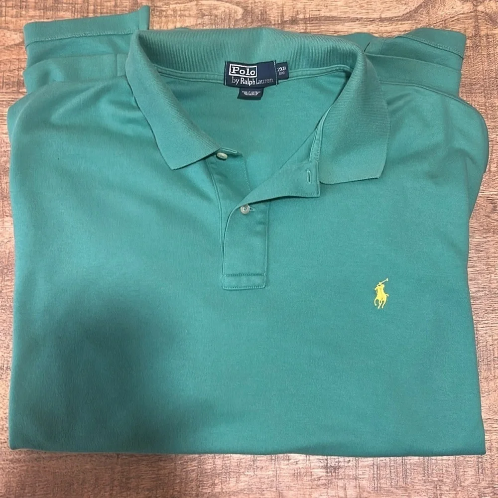 Polo by Ralph Lauren Men's GREEN YELLOW Shirt 2XB
